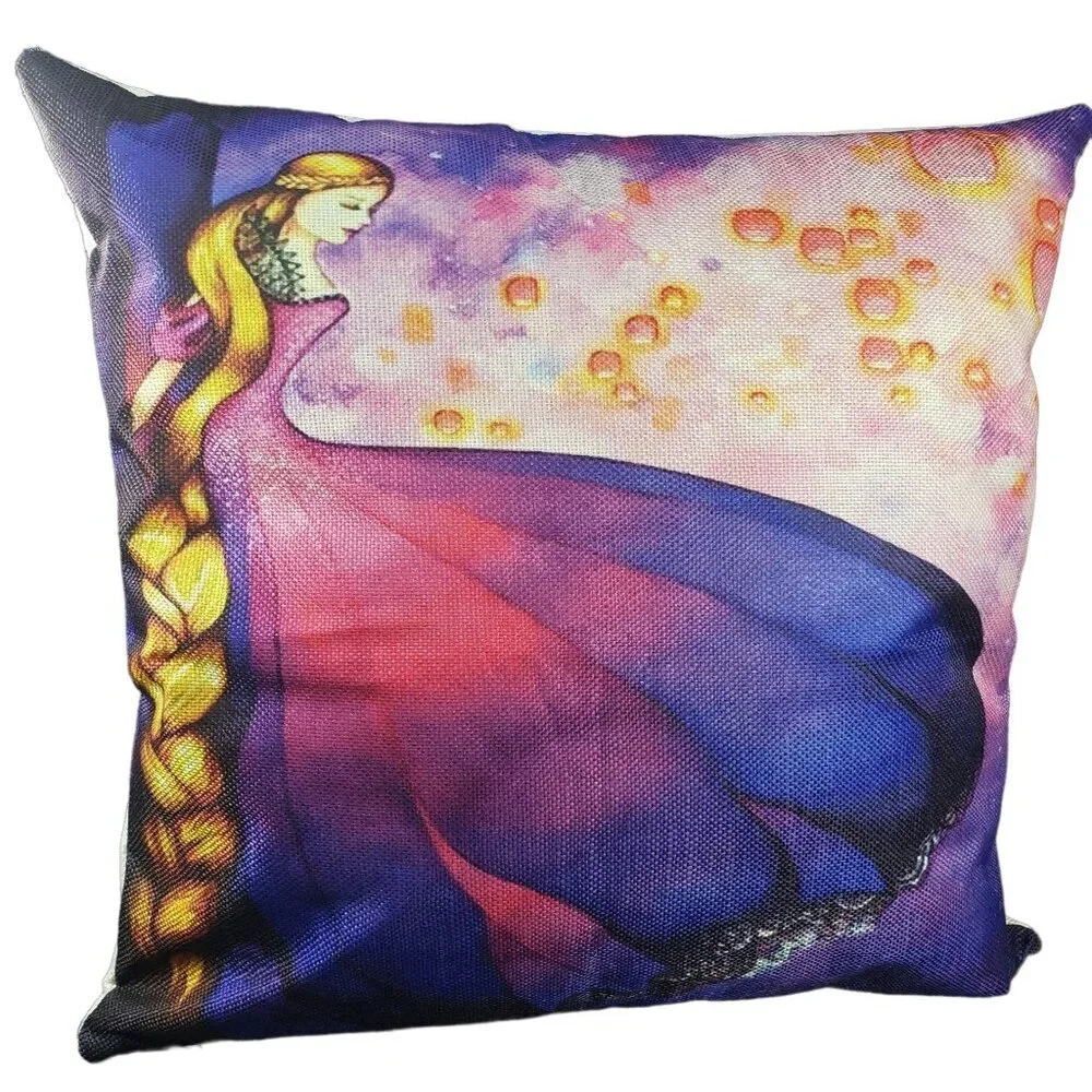 Rapunzel Princess Accent Pillowcase Tangled Throw Pillow Cushion Cover Home